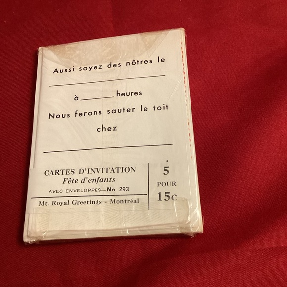 Vintage New old stock invitation to birthday text in French with enveloppes - Picture 2 of 4